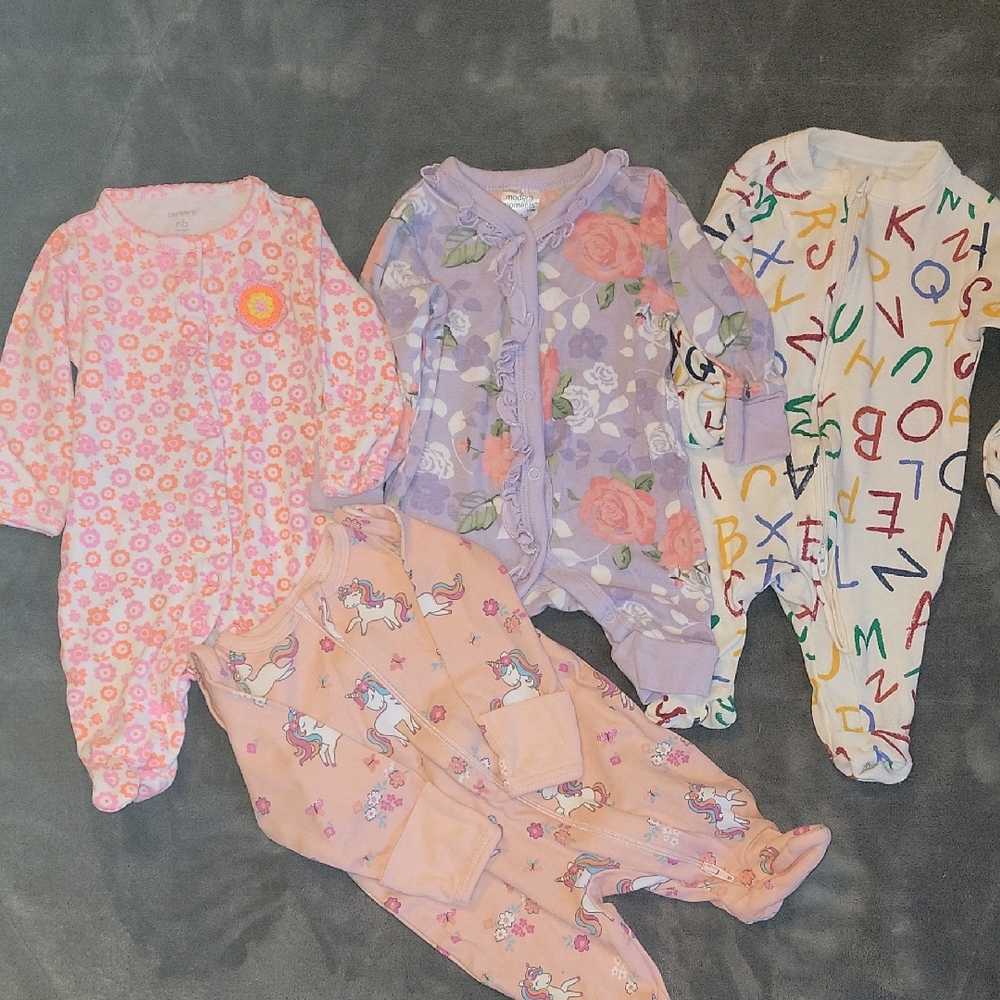 Multicolor Kids One Piece Footies Set